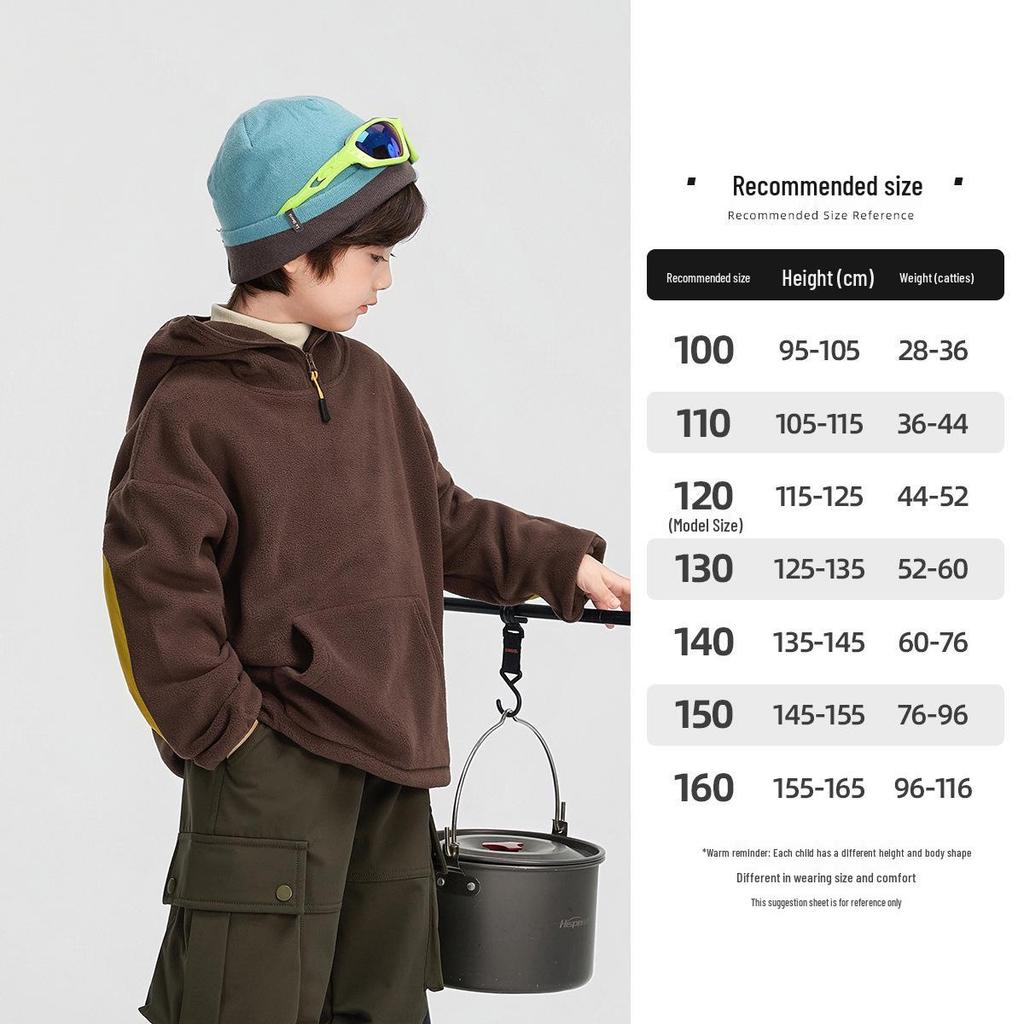 Märchenhafte Erinnerung Winter 2025 Dickes Polarfleece Kapuzensweatshirt für große Jungen