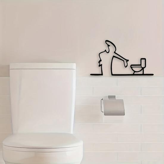 Man Toilet Metal Sign Wall Decoration Modern Kitchen Bathtub Tool Men Wall Art Indoor Outdoor Home Office Living Room Decorative Sign