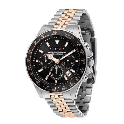 230 Chronograph Zweifarbig Edelstahl Schwarzes Zifferblatt Quarz R3273661031 100M Herrenuhr