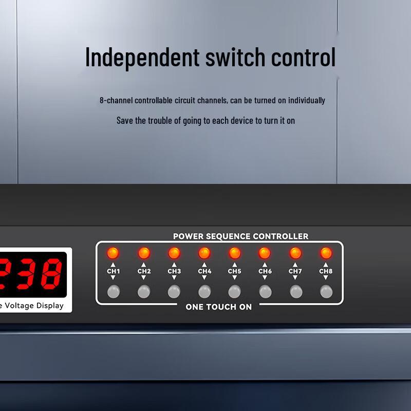SAST SW-338V 8-Channel Power Sequencer with Voltage Display CN plug (adapter included)
