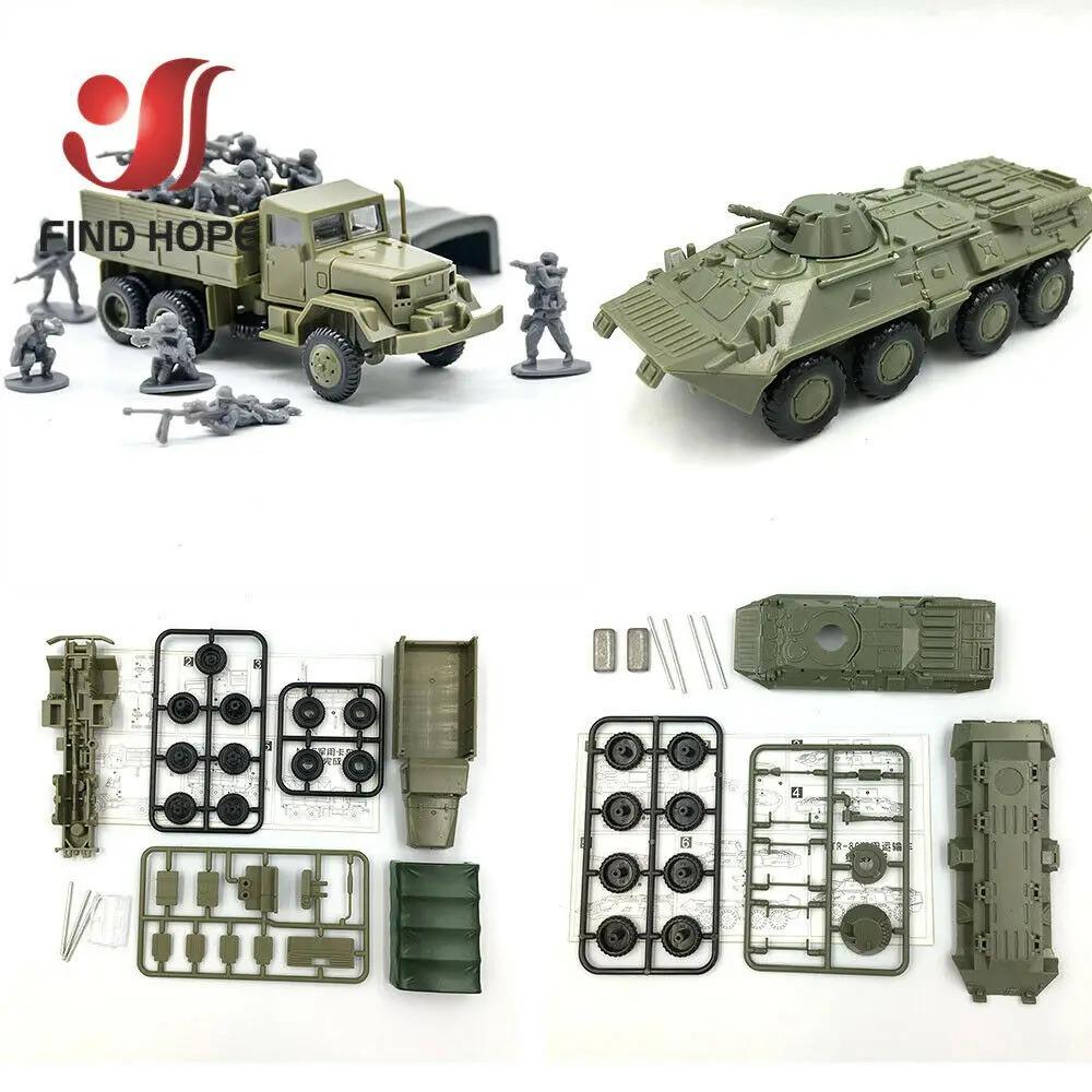 1:72 BTR-80 Transporter opancerzony M35 Ciężarówka towarowa M1046 KFZ.305 BLITZ Klocki do składania Model pojazdów wojskowych Armia