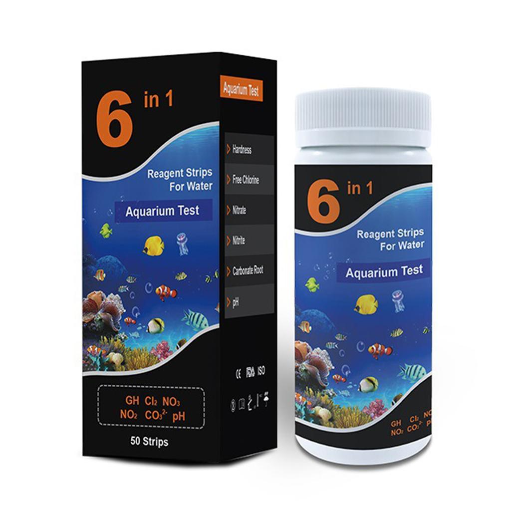 Fast and Accurate Swimming Pool Aquarium Test Strips 50 for PH Total Hardness Nitrate Nitrite Residual Chlorine