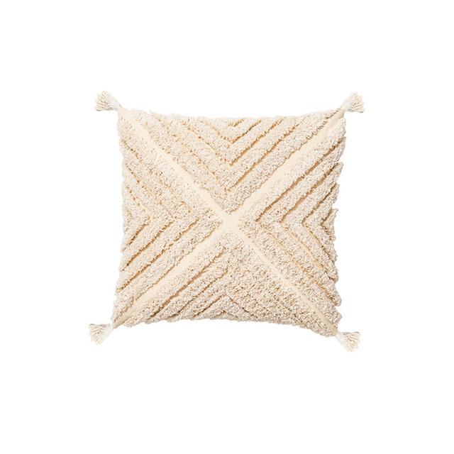 Tassel Cushion Cover 30x50cm /45x45cm Embroidered Throw Pillow Covers Home Decor Car Sofa Pillowcase For Living Room Beige Yellow