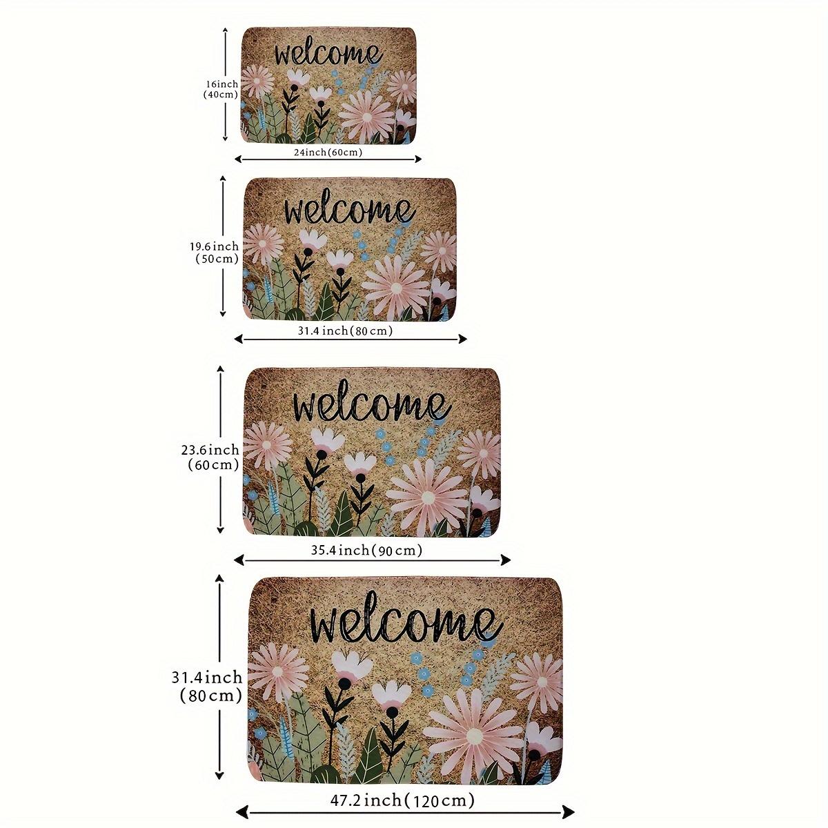 

VIKAMA Cute Wall-Side Flower Carpet Cozy Doormat Welcome Mat Soft Rug For Bedroom Carpet For Live Room Home Decor 40X60CM (1.3X2FT