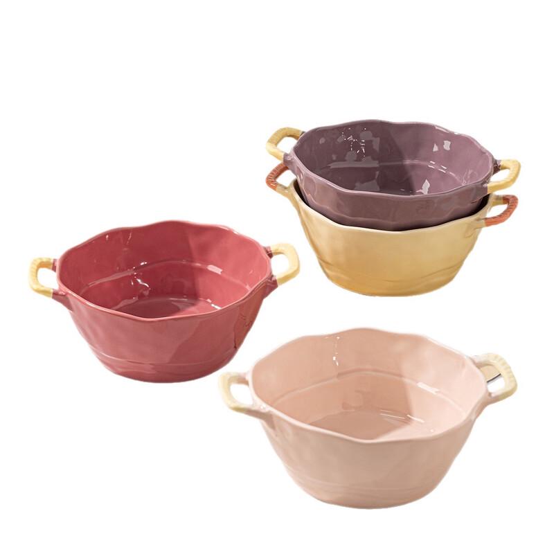 Fumaide Ceramic Double-Handled Soup Bowl Set