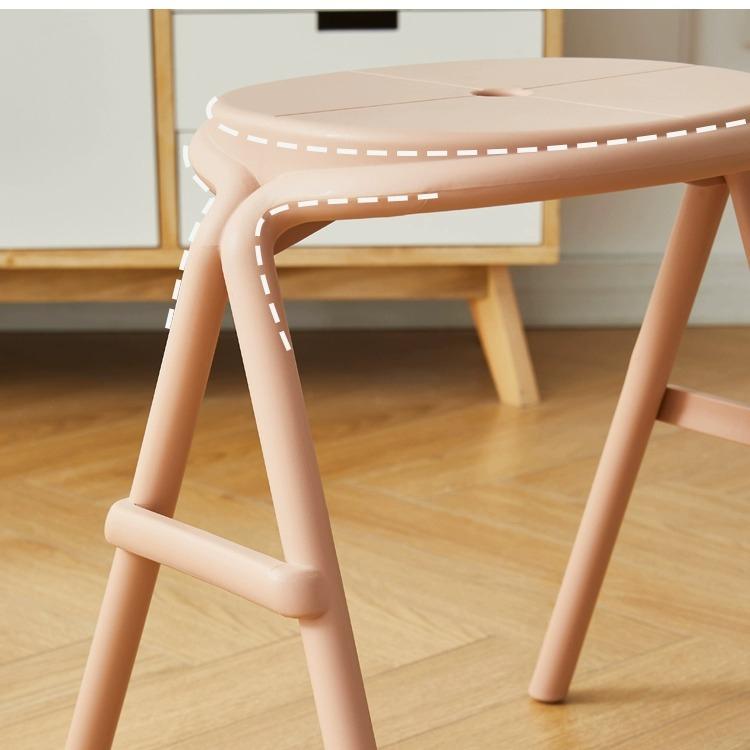 Nordic Plastic Stools Thickened Dining Stackable Stool Hallway Ottoman Footrest Folding Stool Bathroom Stool Shower