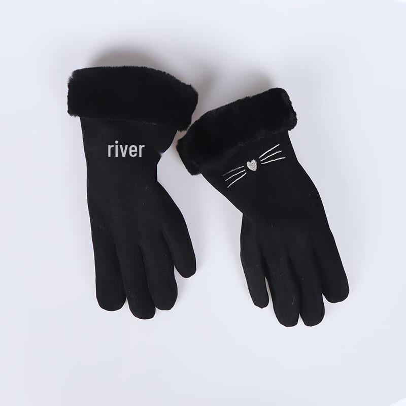 Women's Winter Cartoon Cat Face Gloves