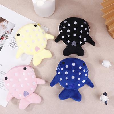Desenho Animado Pelúcia Tubarão Porta-Moedas Carteira Zero Carteira Animal de Pelúcia Para Crianças Bolsa de Moedas com Zíper Pingente Fofo Bolsa para Cabo de Dados Presente