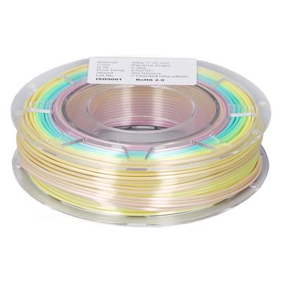 Filamento PLA Multicolorido Brilhante Seda Gradiente 1,75mm Consumível para Modelagem de Impressão 3D 200g