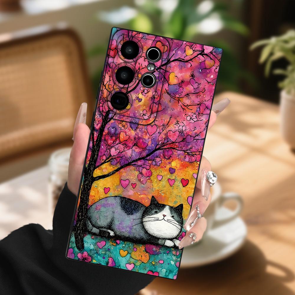 Süße Cartoon-Hund-Graffiti-Druck-Handyhülle Für Samsung Galaxy S26 S25 S24 Ultra S23 FE S22 S21 S20 Plus A15 A35 A55 A54 Abdeckung