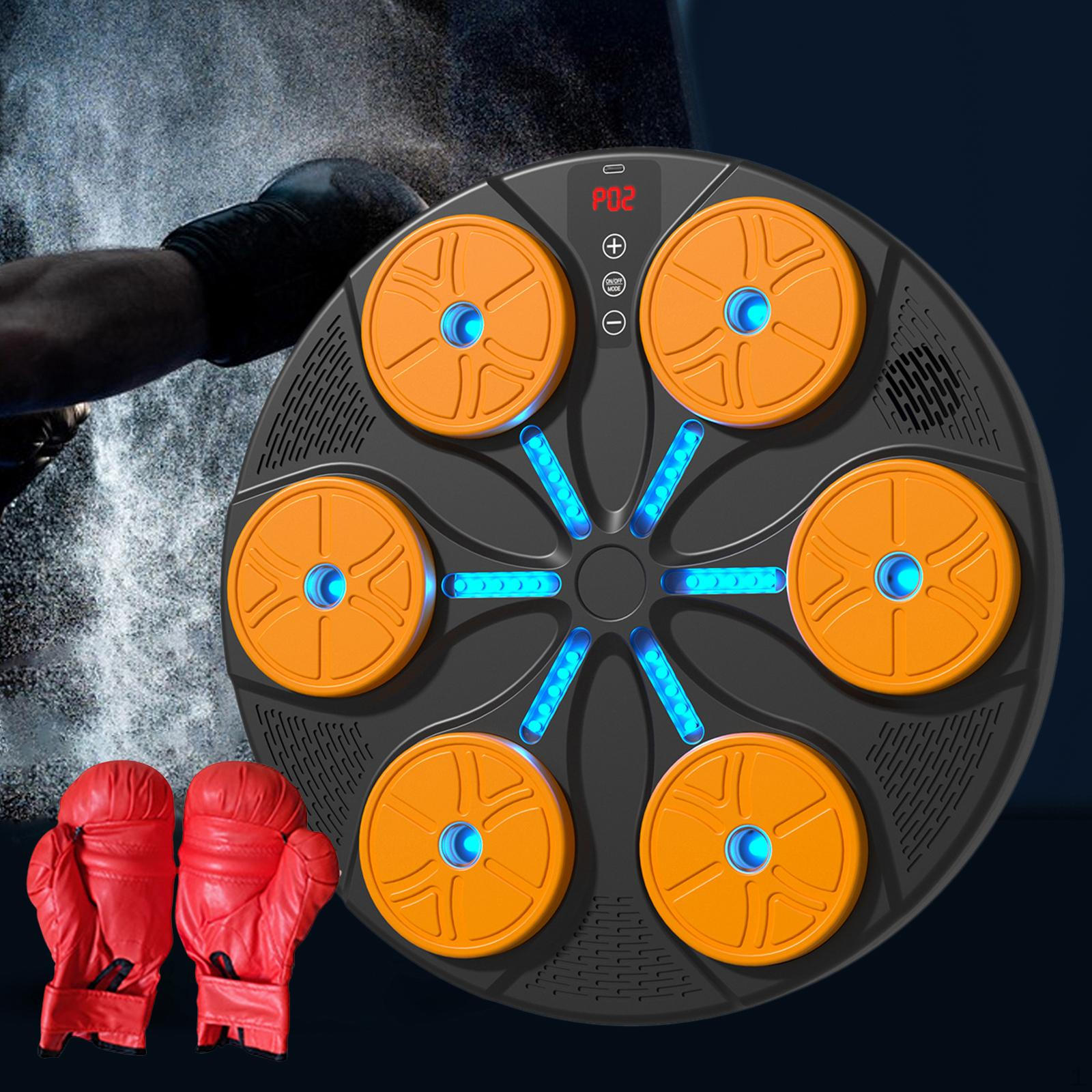 

Boxing Machine Music Trainer Workout Taekwondo Household Kickboxing Punching Pad Electronic Orange Adults Gloves