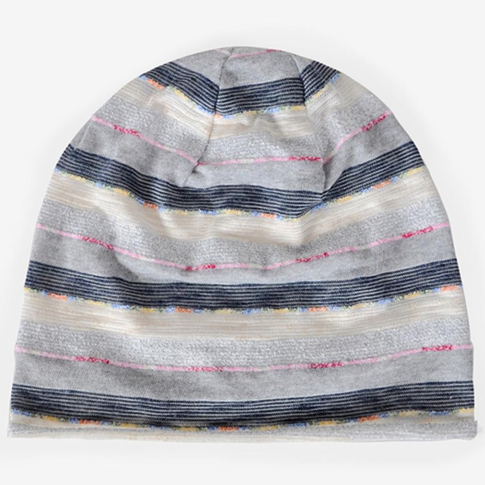 Women Spring Summer Autumn Thin Striped Beanies Slouchy Style Skullies Lady Knitted Bonnet Cap Men Sports Hiphop Pile Hat