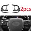 Wood Grain 2018- Steering Wheel Control Button Cover Black For Toyota Camry