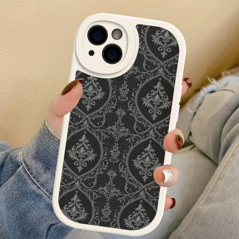 

American Luxurious Vintage Patterns Phone Case For IPhone 16 15 14 13 12 11 Pro Max Plus Leather Cover iphone XR