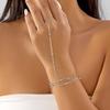 Boho Chic Gliederketten Armbänder für Damen Mädchen Minimalistisch Silberfarben Perlen Fingerarmband Sommer Strand Handaccessoire