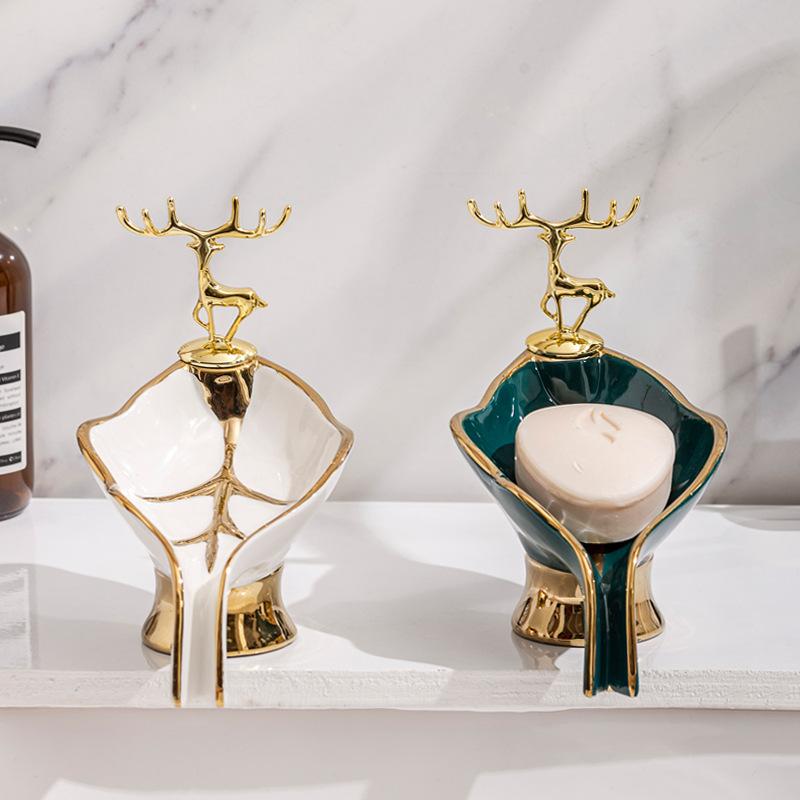 Soap box, high-end draining soap box for home use, bathroom, hotel, light luxury style