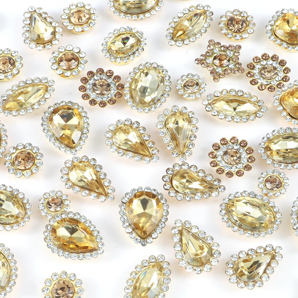 Mixed size sunflower sewing claws, artificial diamonds crystal glass beads buttons gemstones artificial diamonds