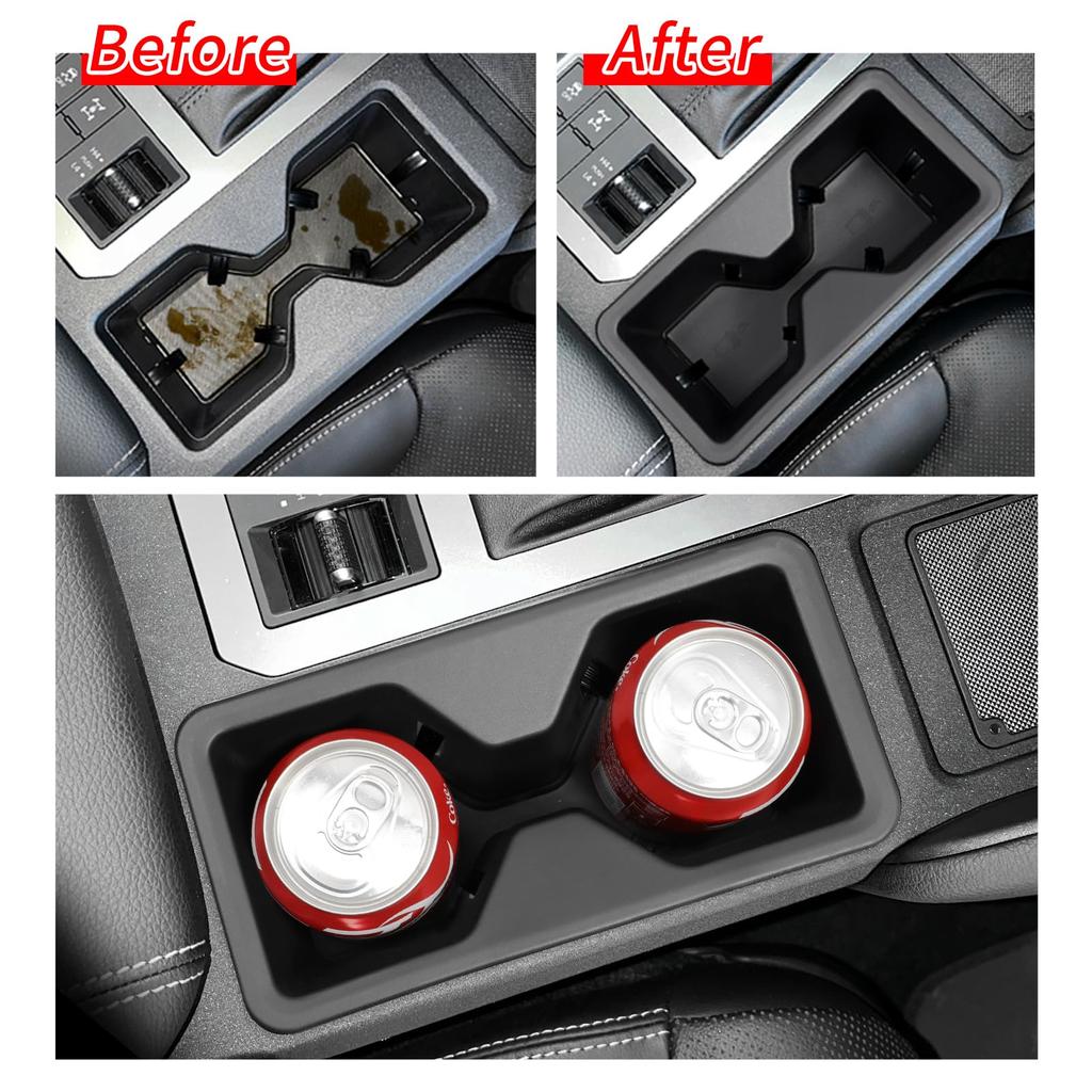 ZUNDUO Center Console Cup Box for Toyota Land Cruiser Prado 250 Series Includes Cup Console Storage Washable Black Holder/Storage (2024 Model) -
