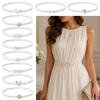 Thin Narrow Style Pearl Waist Chain Pearl Beads Rhinestone Decor Strap  Dress Matching Decor