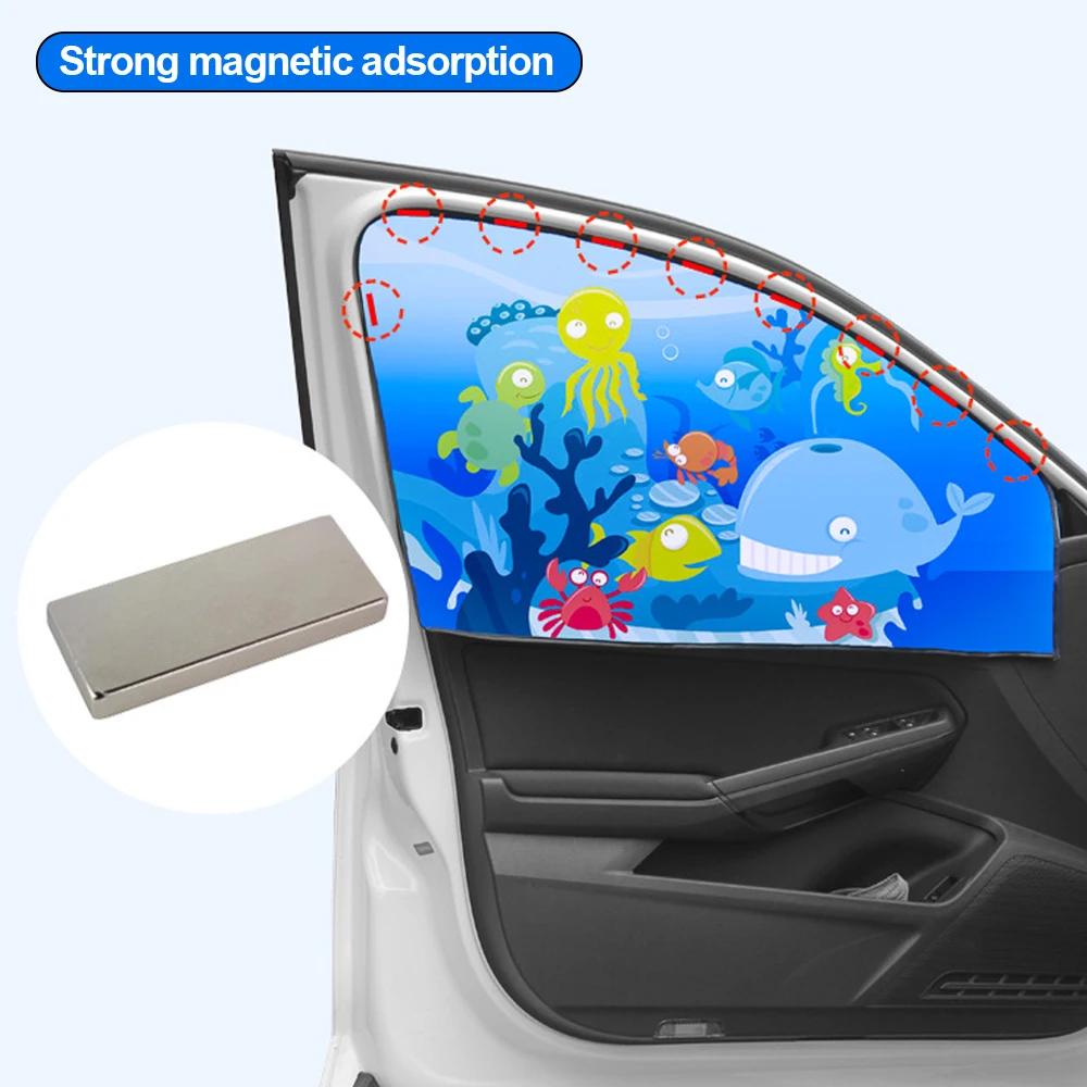 Car Window Shades Mosquito Net Sun Cover Telescopic Magnetic Sunshade UV Protection Block Curtain