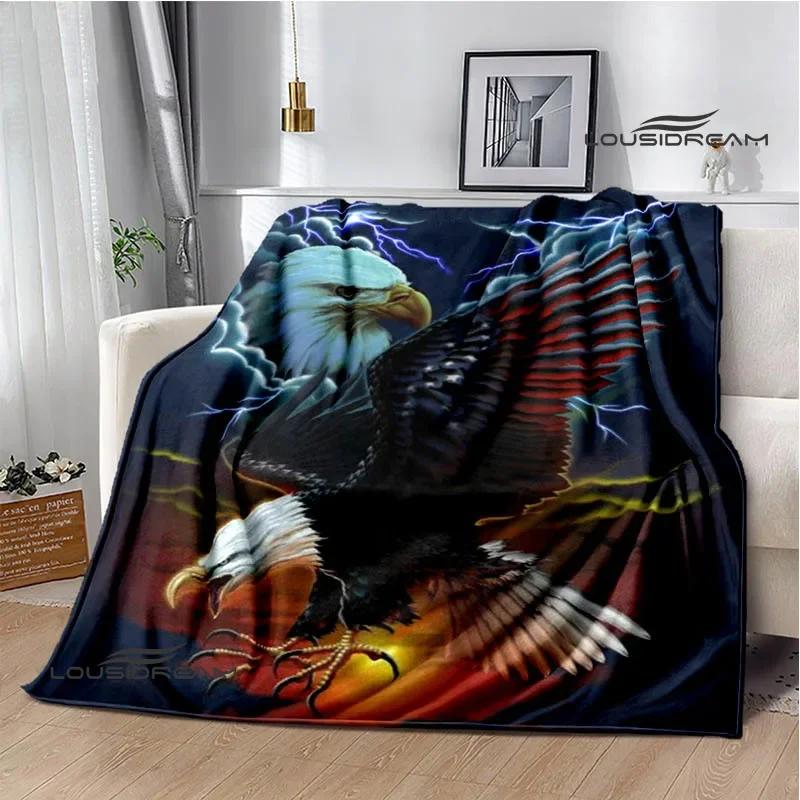 3D Eagle Printed Blanket Picnic Blankets Flange Warm Blanket Soft and Comfortable Blanket Bed Linings Birthday Gift