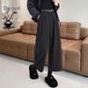Women's High-Waist Pleated Wide-Leg Cropped Pants