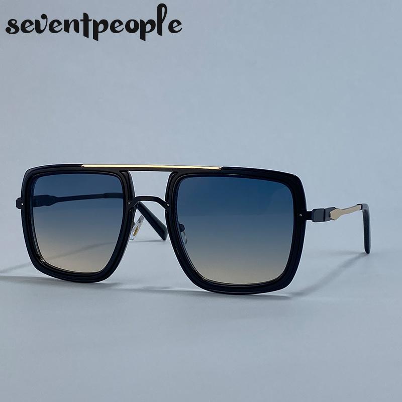 Steampunk Oversized Square Sunglasses Men  Luxury Brand Vintage Metal Outdoor Sun Glasses Trendy Double Beam Shades For Male