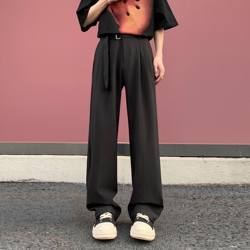 Men's Summer Ice Silk Draping Wide-Leg Trousers