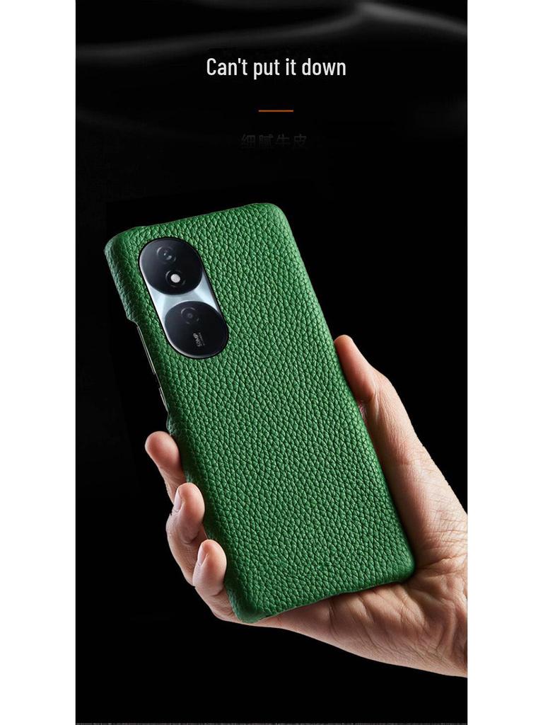 Honor Play 50 Plus Cowhide Leather Protective Cover with Litchi Pattern
