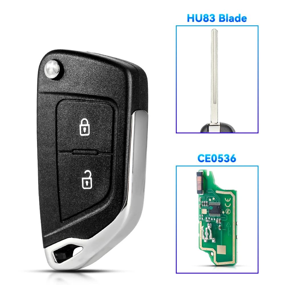 KEYYOU With Cutting Service For Citroen C4 C5 C6 C8 Xsara Picasso For Peugeot 107 207 307 308 Remote Car Key ASK/FSK 434Mhz ID46