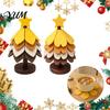 Heat Proof Silicone Tray Christmas Tree Shaped Trivet Set, Collapsible Resistant Hot Pad Kitchen Countertop Protector with Storage Stand, Space Saving