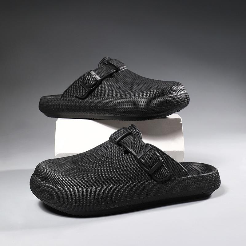 Fashion Bebealy Sandals for Men and Women Closed-toe Outdoor Beach Slippers Summer Fashion EVA Slide Indoor Breathable Non-slip Slippers