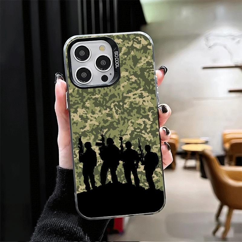 Camouflage Military Pattern Shockproof Phone Case for iPhone 17 Air 16 16E 15 Pro Max 14 Plus 13 Mini 12 Back Cover Anti Fall Fu