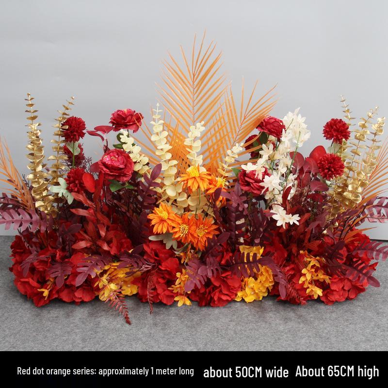 Blue Artificial Flower Row for Wedding Aisles and T-stage Decorations