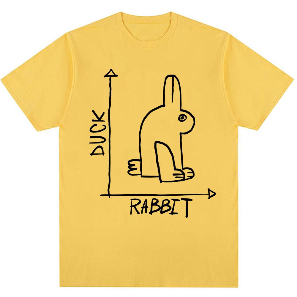 Funny Rabbit Duck Design Meme T Shirt Fashion Men Women Humor Cute Short Sleeve Oversized 100% Cotton Casual T Shirts Streetwear