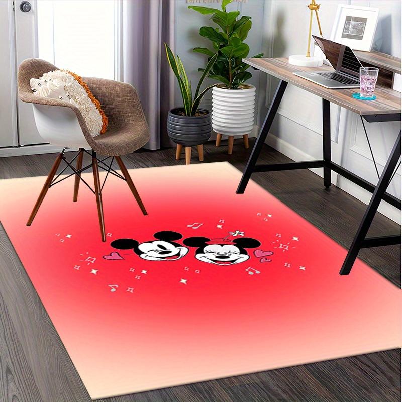 Tappeto per Ufficio Topolino, Minnie Mouse tema Stampa 3D Antiscivolo Lavabile in Lavatrice per Soggiorno