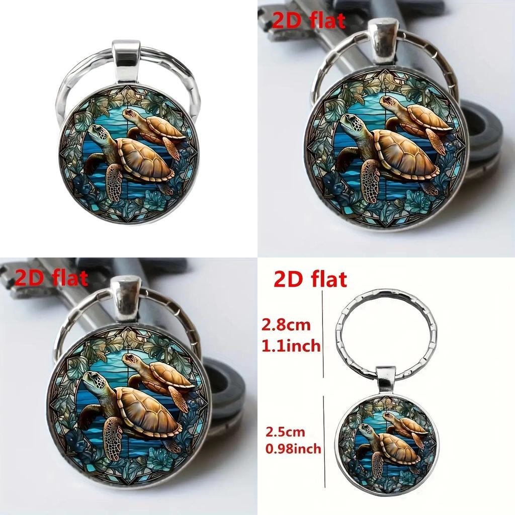 Stylish Alloy Keychain Featuring Unique Turtle Pattern For Friends And Colleagues