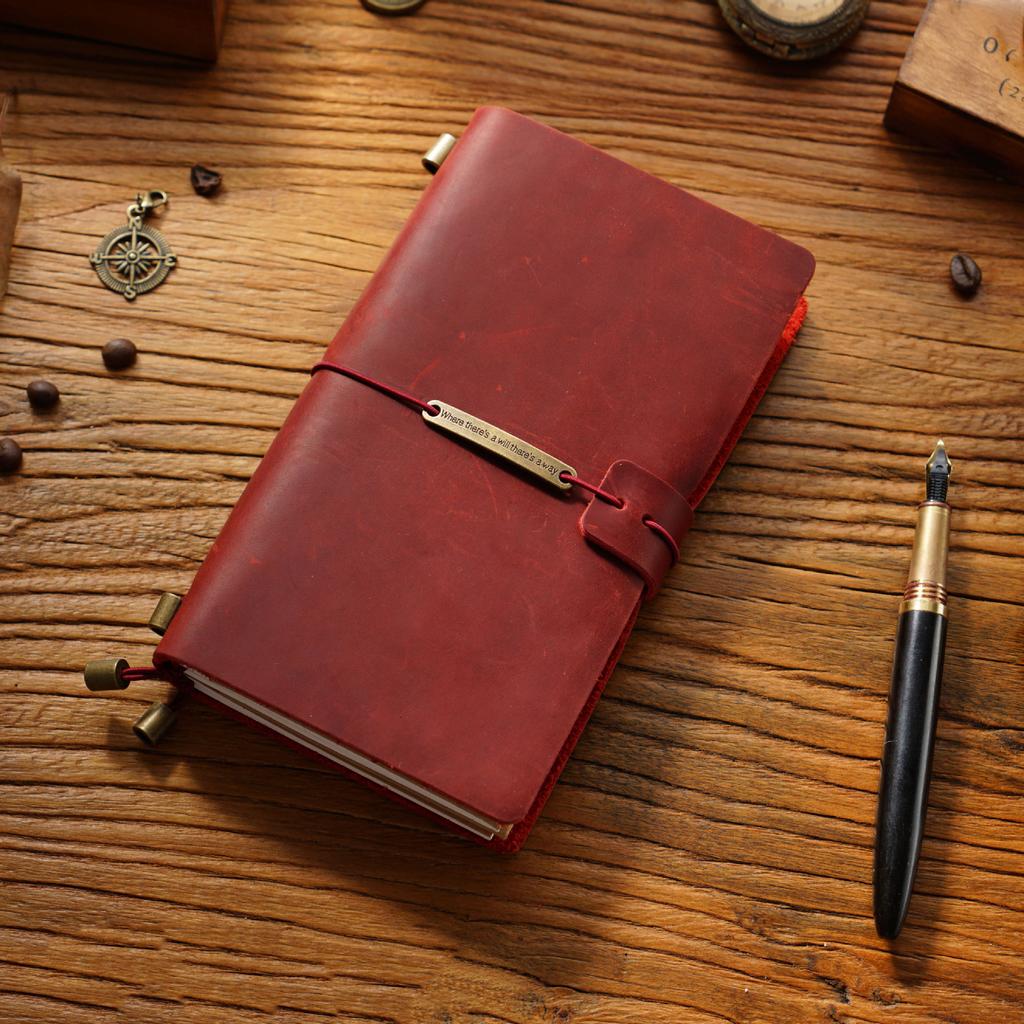 2026 First Layer Cowhide Notebook Genuine Leather Retro Travel Notebook Handmade Loose-leaf Notepad Diary Spot