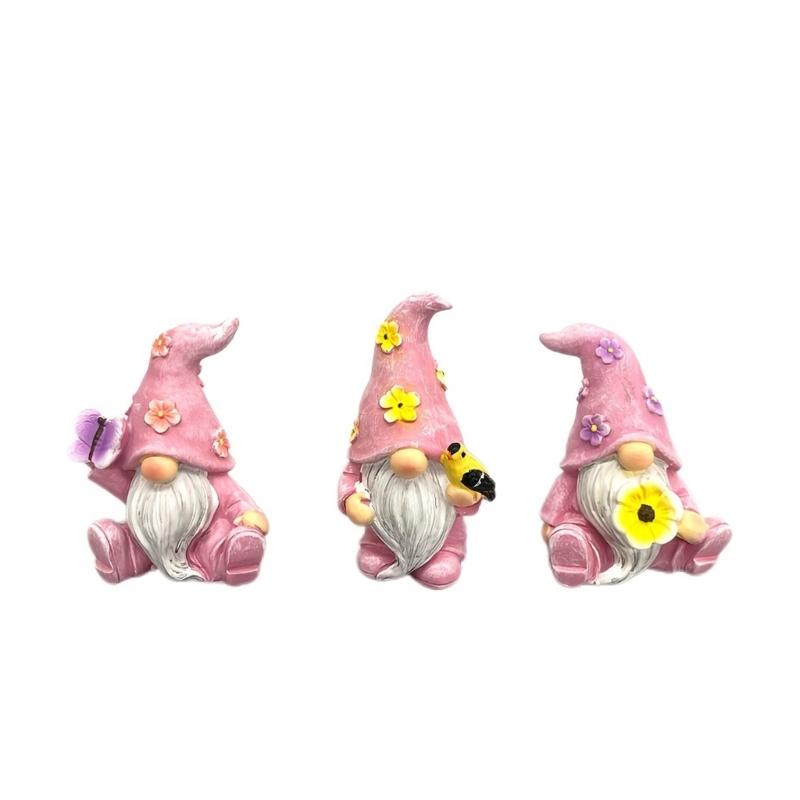 3Pcs Resin Garden Elves Statue Set Waterproof Resin Ornaments For Patios Yard Home Decoration