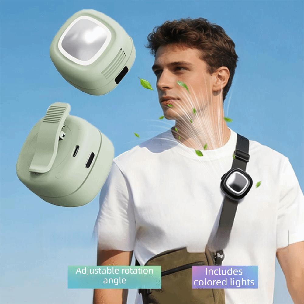 New with Light Silent Mini Bladeless Electric Fan 3 Speeds Long-Lasting Suspended Waist Fan USB Rechargeable Wearable Pocket Fan