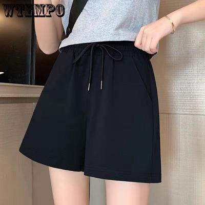 Lockere Freizeitshorts Kordelzug Sportshorts Damen Sommer Dünn Hohe Taille Zeigt dünne Beine Außen Laufen Dreiviertelhosen