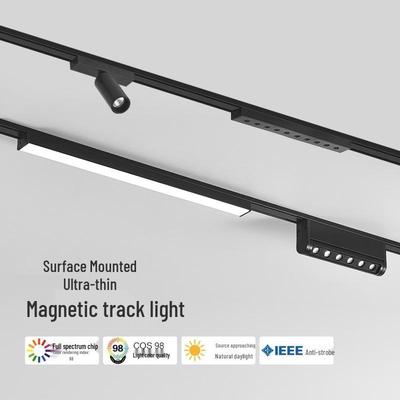 Ultra-Thin Surface-Mounted Magnetic Track Light - No Ceiling Needed for Living Room, Dining Room, Bedroom, or Hallway.