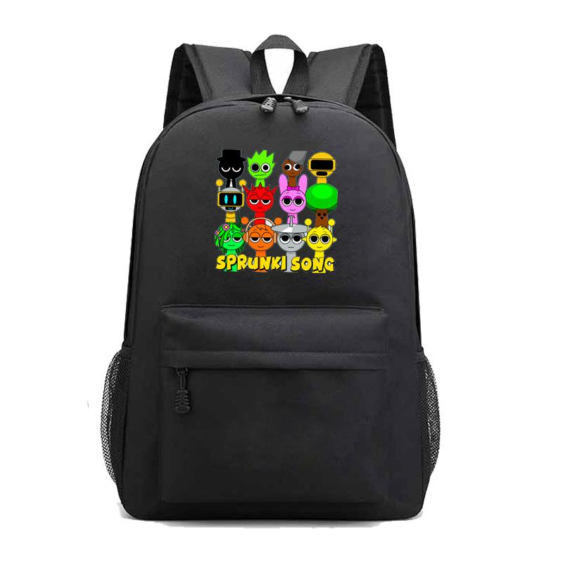 Rhythm Box Sprunki Cartoon Game Printed Backpack Student Bag Canvas Bag Children Cartoon