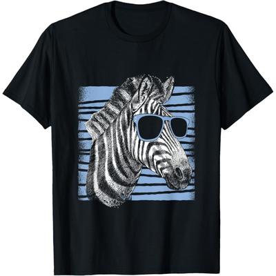 Zoo Keeper Africa Animal Safari Gift Idea Zebra Unisex-Adults Black Animal Print T-Shirt Small