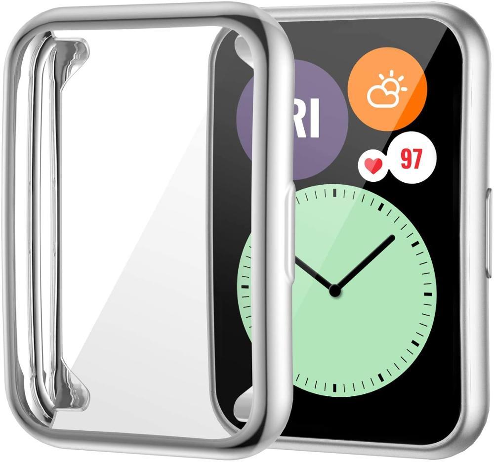 Plated Cover For Huawei Watch fit Case Smartwatch Accessories TPU Bumper All-Around Screen Protector Huawei Watch fit 2 new Case