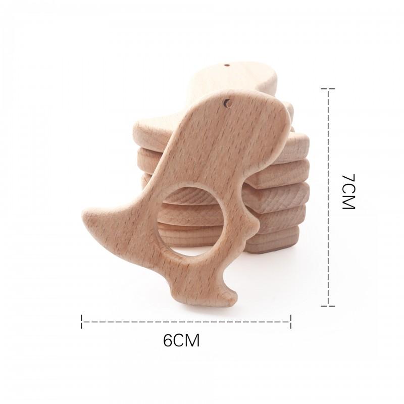Natural Beech Wood Teething Toy Babies 3M Handcrafted Animal-Shaped Chew Stick With Smooth Finish