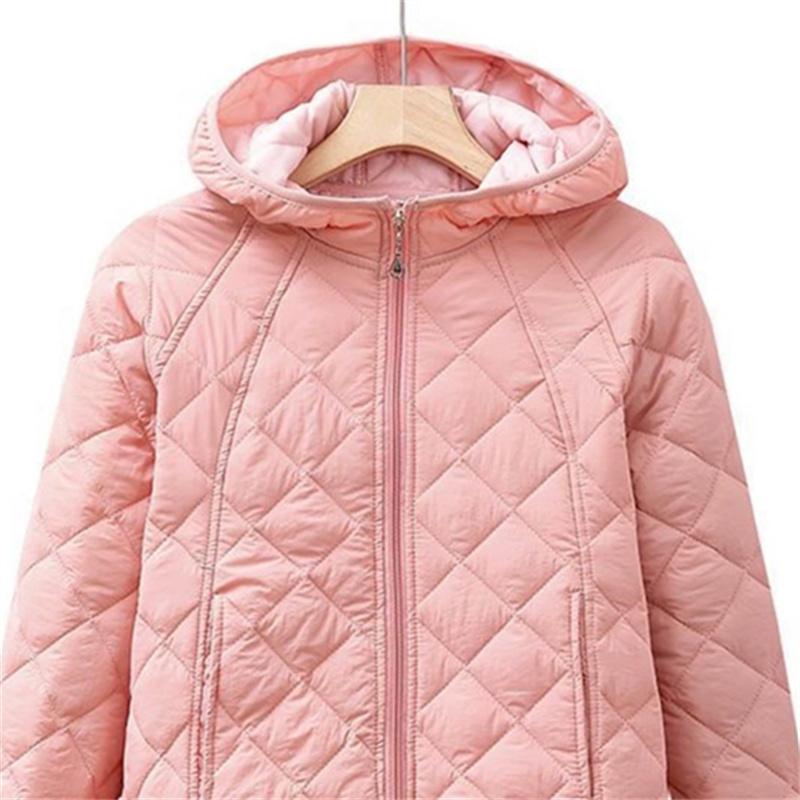Light Thin Cotton-padded Clothes Women's Short Coat Spring Autumn Loose Hooded Warm Jacket Lady Casual Tops Quilted Outerwear