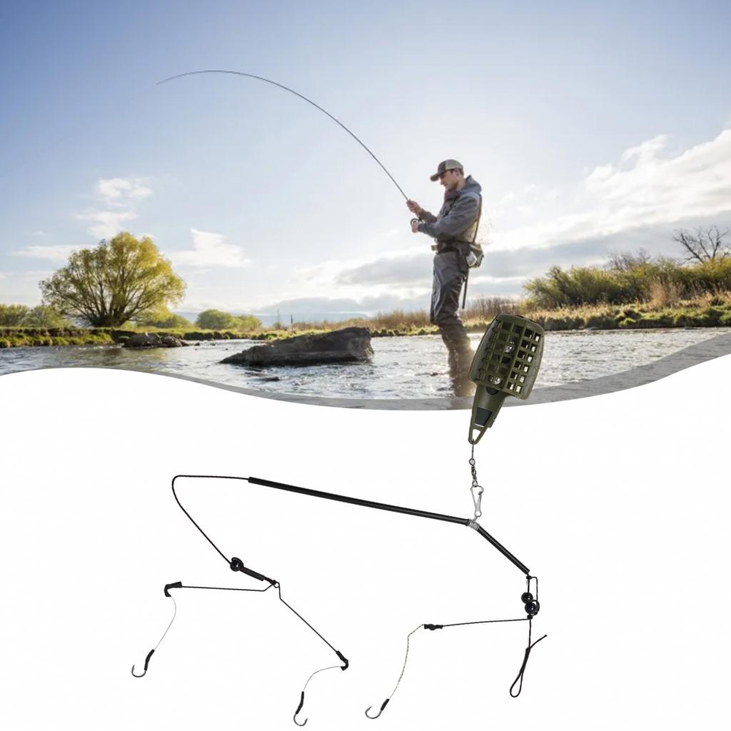 Complete Terminal Tackle Set Carp Fishing Feeder Basket Baits Cage Hook Rig Kit