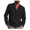 Men's Long Sleeve V-Neck Casual Beach Linen Shirt (2023)