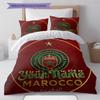 Moroccan Football Crest Custom Name Pattern Bedding Quilt Set Quilt Cover Pillowcase Home Birthday Gift(1 * Duvet Cover + 2 * Pillowcase, Without Core